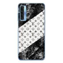 Чехол Стиль Louis Vuitton на TCL 20L Plus – LV на белом