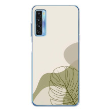 Силконовий чохол з принтом в квітах на TCL 20L Plus – Монстера зелена