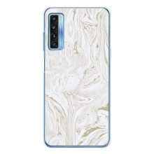 Мраморный чехол на TCL 20L Plus (VPrint) (Белый мрамор)