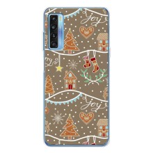 Новогодние, Праздничные Чехлы для TCL 20L Plus - 2024 год (Новогодние пряники)