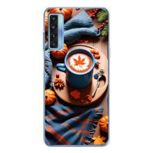 Чохол з унікальним дизайном 'Осінь з кавою' для TCL 20L Plus – Кава і гарбузики