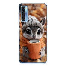 Печатный чехол «Зверята с кофе» для TCL 20L Plus