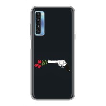Чехлы (ART) Цветы на TCL 20L (VPrint) (Неожиданные цветы)