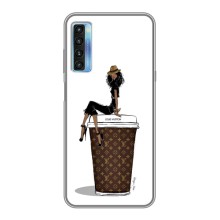 Чехлы Луи Витон для TCL 20L (AlphaPrint - LOUIS VUITTON) (кофе LOUIS VUITTON)