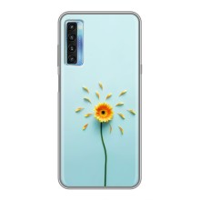 Чехлы с Цветами для TCL 20L (VPrint) (Желтый цветок)