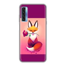 Чохли з картинкою Лисичка для TCL 20L (VPrint) (Лиса з трояндою)
