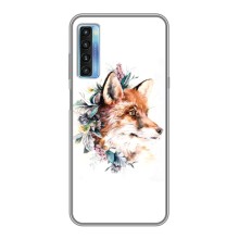 Чохли з картинкою Лисичка для TCL 20L (VPrint) (Лиса в квітах)