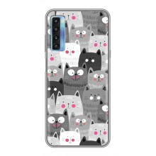 Чехлы с Котиками для TCL 20L (VPrint) (Рисованные котики)