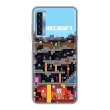 Чехол Майнкрафт на TCL 20L (AlphaPrint) Minecraft (фон Minecraft)