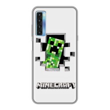 Чехол Майнкрафт на TCL 20L (AlphaPrint) Minecraft (крипер Майнкрафт)