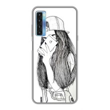 Чохол з друком для TCL 20L - (Мода) (AlphaPrint) (Фото дівчини)