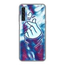 Чехол с принтом для TCL 20L (AlphaPrint - Знак сердечка)