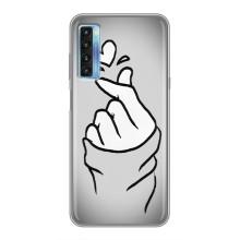 Чехол с принтом для TCL 20L (AlphaPrint - Знак сердечка)