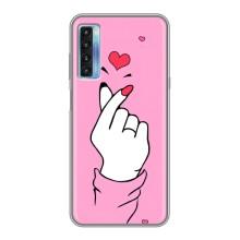 Чехол с принтом для TCL 20L (AlphaPrint - Знак сердечка)