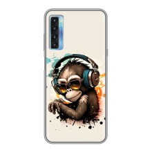 Чохол з Мавпами TCL 20L - (AlphaPrint) (Макака в навушниках)
