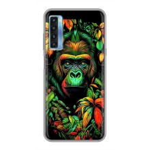 Чохол з Мавпами TCL 20L - (AlphaPrint) (Мавпа в квітах)