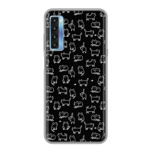 Чехол с принтом для TCL 20L (AlphaPrint) Модные коты (Меленькие котики)