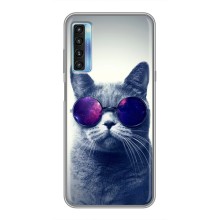 Чехол с принтом для TCL 20L (AlphaPrint) Модные коты (Стильный кот)