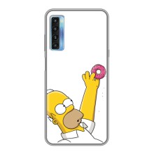 Чехол с Симпсонами для TCL 20L (VPrint) (Гомер с пончиком)