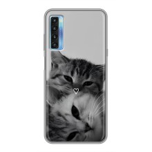 Чехол с рисунком кот на TCL 20L (Пара котов)