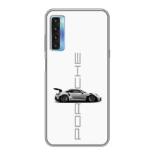 Чехол с авто Порше для TCL 20L – белый Порше