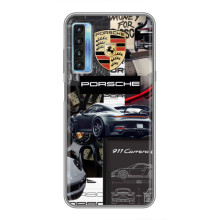 Чехол с авто Порше для TCL 20L – Коллаж Порше