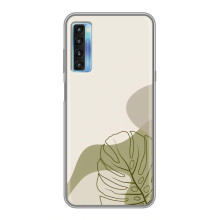 Силконовий чохол з принтом в квітах на TCL 20L – Монстера зелена