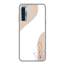 Силконовий чохол з принтом в квітах на TCL 20L – Нюдовий дизайн