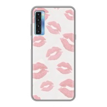 Чехол с розовым рисунком для TCL 20L (Розовые губы)