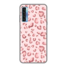 Чехол с розовым рисунком для TCL 20L (Розовый леопард)