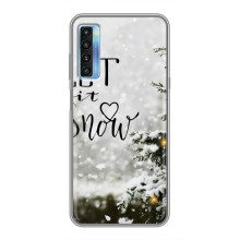Новогодние, Праздничные Чехлы для TCL 20L - 2024 год (Let it snow)