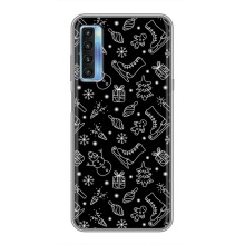 Новогодние, Праздничные Чехлы для TCL 20L - 2024 год (Новогодний фон)
