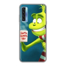 Рождественские Чехлы для TCL 20L (VPrint) (Зеленый Гринч)