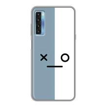 Чохли (ТПУ) (смішні стікери) для TCL 20L – Сіро-білий