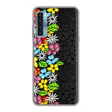 Силиконовый бампер с принтом (цветочки) на 20Л (Яркие цветы на черном)