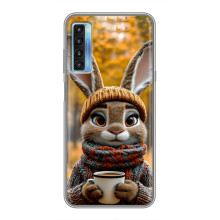 Друкований чохол 'Звірята з кавою' для TCL 20L – Зайчик з кавою