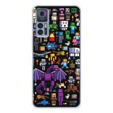 Чехол майнкрафт для TCL 30 Plus – Все персонажи