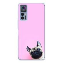 Бампер для TCL 30 Plus с картинкой "Песики" – Собака на розовом