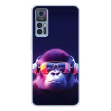 Чехол с Обезьянами TCL 30 Plus - (AlphaPrint) (Стильная обезьяна)
