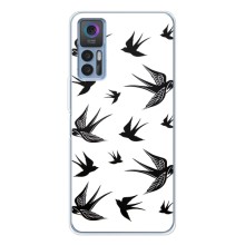 Чехол с птицами на TCL 30 Plus (VPrint) (Ласточки)