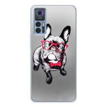 Чехол (ТПУ) Милые собачки для TCL 30 Plus – Бульдог в очках