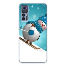 Новогодние Чехлы для 30 Плюс (VPrint) (Снеговик на лыжах)