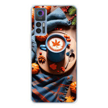 Чехол с уникальным дизайном «Осень с кофе» для TCL 30 Plus – Кофе и тыквы