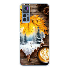 Чехол с уникальным дизайном «Осень с кофе» для TCL 30 Plus – Осенне-зимнее кофе