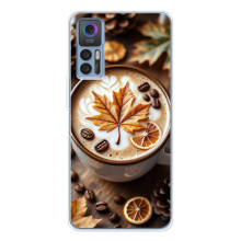 Чехол с уникальным дизайном «Осень с кофе» для TCL 30 Plus – Пряный кофе