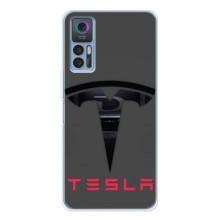 Силиконовый бампер с картинкой машины на TCL 30 Plus – Logo TESLA