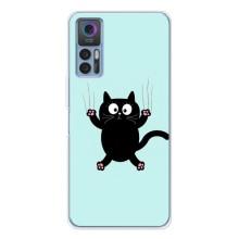 Силиконовый чехол с котиком для TCL 30 Plus – Падающий кот