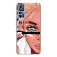 Силиконовый Чехол на TCL 30 Plus с картинкой Стильных Девушек – Девушка и ресницы