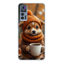 Печатный чехол «Зверята с кофе» для TCL 30 Plus – Песик с кофе