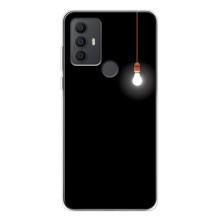 Чехол с картинками на черном фоне для TCL 30 SE – Лампочка